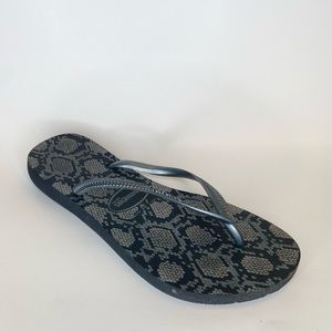 Snake Print Flip-Flops
